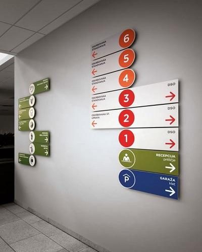 office staircase signage